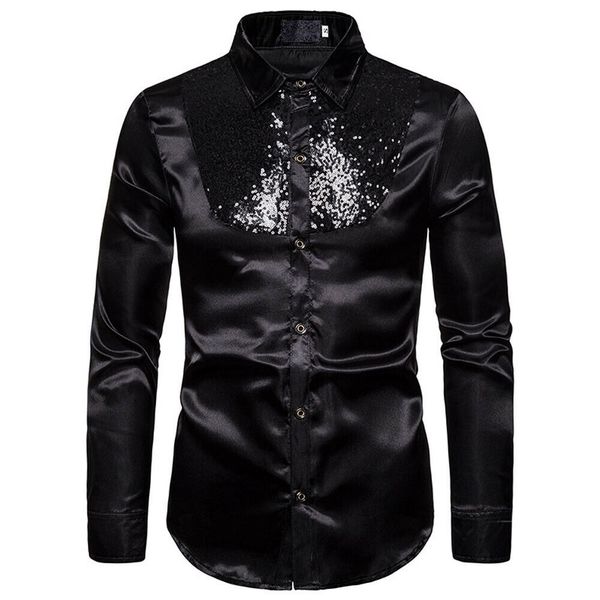 2019 formal men sequins slim ball wedding shirt male silk-like satin long sleeve turn-down collar luxury tuxedo shirts plus size, White;black
2019 formal men sequins slim ball wedding shirt male silk-like satin long sleeve turn-down collar luxury tuxedo shirts plus size, White;black
