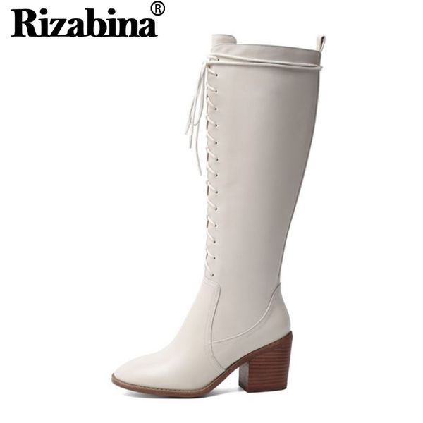 rizabina women warm knee boots fashion zipper lace up heel mid calf boots stylish pu leather solid color footwear size 34-43, Black
rizabina women warm knee boots fashion zipper lace up heel mid calf boots stylish pu leather solid color footwear size 34-43, Black