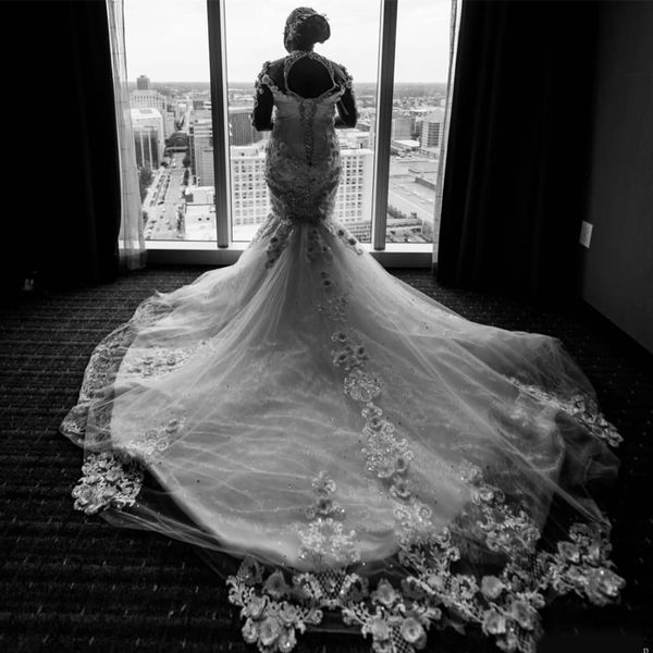 arabic aso ebi beaded crystals luxurious wedding dresses lace mermaid sheer neck bridal dresses vintage wedding gowns, White
arabic aso ebi beaded crystals luxurious wedding dresses lace mermaid sheer neck bridal dresses vintage wedding gowns, White