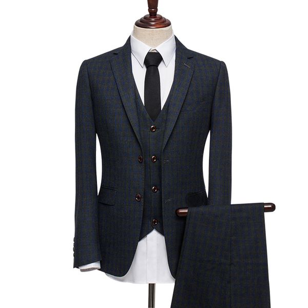 100% wool winter single breasted warm men slim fit suits royal blue plaid tuxedo wedding groom brand clothing 3pcs set 3xl plus, White;black
100% wool winter single breasted warm men slim fit suits royal blue plaid tuxedo wedding groom brand clothing 3pcs set 3xl plus, White;black