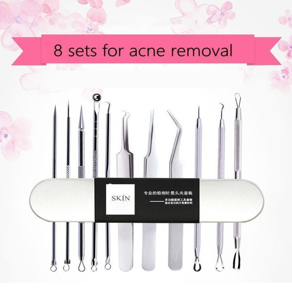 8pcs blackhead extractor of stainless steel cleaner remove acne blemish needles set black spots pore drying cleanser skin tools
8pcs blackhead extractor of stainless steel cleaner remove acne blemish needles set black spots pore drying cleanser skin tools