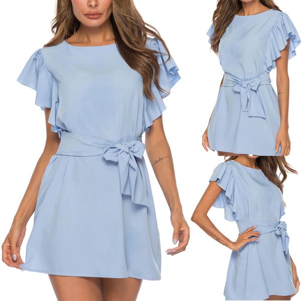 women dresses summer 2019 women sleeveless pure color lotus leaf edge bandage dress vestidos ing, Black;gray
women dresses summer 2019 women sleeveless pure color lotus leaf edge bandage dress vestidos ing, Black;gray
