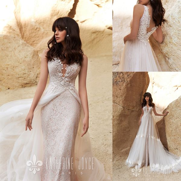 katherine joyce sleeveless mermaid wedding dresses with long train appliques lace wedding dress sweep train bridal gown, White
katherine joyce sleeveless mermaid wedding dresses with long train appliques lace wedding dress sweep train bridal gown, White