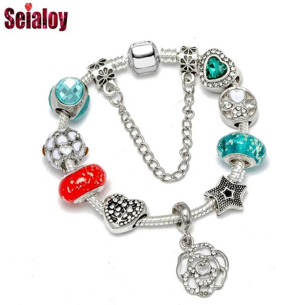 seialoy green crystal beads flowers charm bracelets for women girl original shining heart stars beaded bracelet bangle jewelry, Golden;silver
seialoy green crystal beads flowers charm bracelets for women girl original shining heart stars beaded bracelet bangle jewelry, Golden;silver