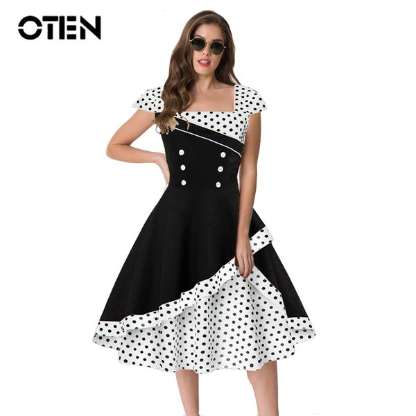 oten summer dress 2019 cute pin up vintage retro 50s 60s elegant women polka dot printed short sleeve party gown skater dresses, Black;pink
oten summer dress 2019 cute pin up vintage retro 50s 60s elegant women polka dot printed short sleeve party gown skater dresses, Black;pink
