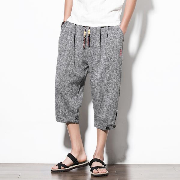 summer casual harem pants men chinese style calf-length trousers men vintage embroidery streetwear mens joggers pants, Black
summer casual harem pants men chinese style calf-length trousers men vintage embroidery streetwear mens joggers pants, Black