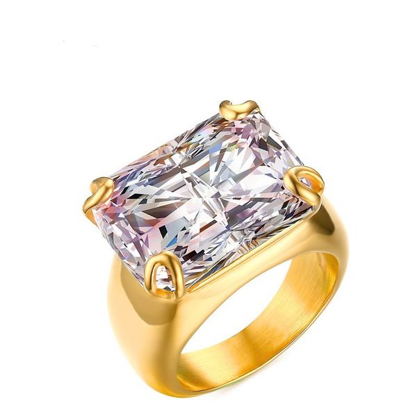 gold color fashion simple lady's rings stainless steel gemstone zircon ring jewelry gift for women girls j328, Silver
gold color fashion simple lady's rings stainless steel gemstone zircon ring jewelry gift for women girls j328, Silver
