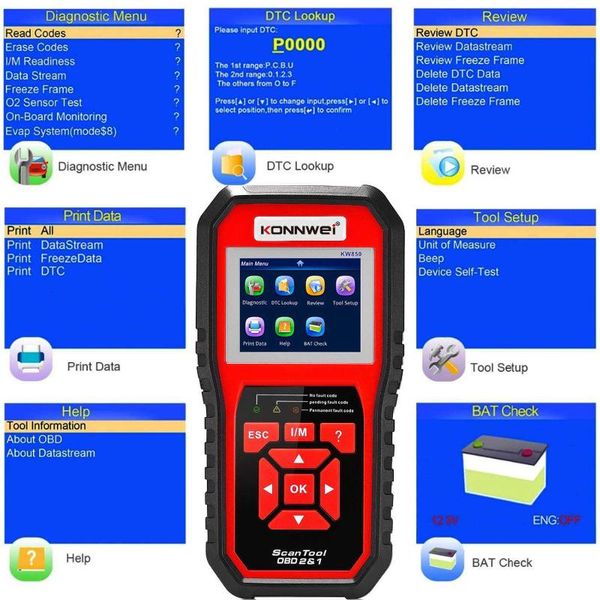 durable car diagnostic tool kw850 eobd obd2 cars car fault scanner practical portable code reader 2.8 inch tft scan
durable car diagnostic tool kw850 eobd obd2 cars car fault scanner practical portable code reader 2.8 inch tft scan