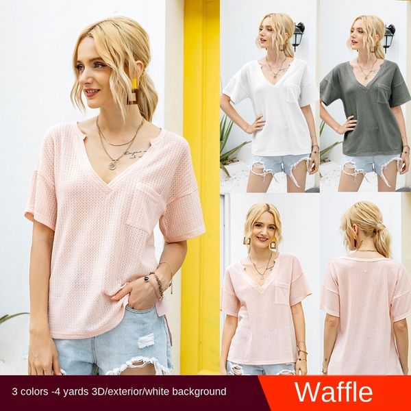 2020 waffge solid color casual coat v-neck pocket female 2020 waffge solid color casual coat t-shirt v-neck pocket t-shirt female, White
2020 waffge solid color casual coat v-neck pocket female 2020 waffge solid color casual coat t-shirt v-neck pocket t-shirt female, White