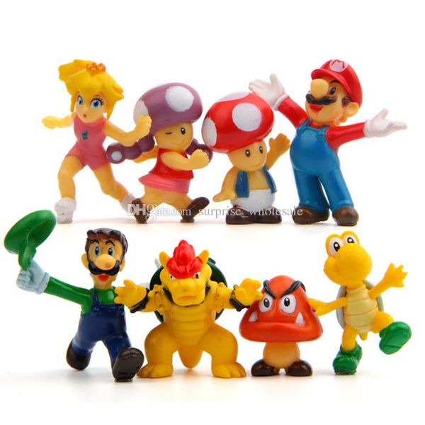 8pcs/set mario bros 2" action figures mario luigi mushroom toad princess action figure mario yoshi pvc for kid toys
8pcs/set mario bros 2" action figures mario luigi mushroom toad princess action figure mario yoshi pvc for kid toys