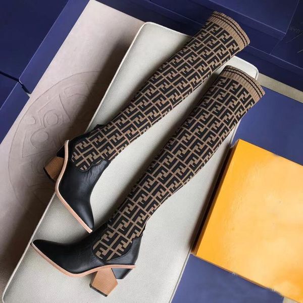 fashion women high heel stretch-knit sock boots 22 inches over the knee boots breathable elastic ladies winter boots of high quality, Black
fashion women high heel stretch-knit sock boots 22 inches over the knee boots breathable elastic ladies winter boots of high quality, Black