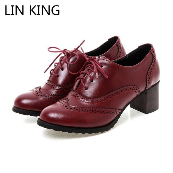lin king big size shallow women pointed toe pumps lace up low female oxfords shoes thick heel girls brogue high heel shoes, Black
lin king big size shallow women pointed toe pumps lace up low female oxfords shoes thick heel girls brogue high heel shoes, Black