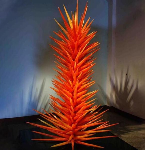Now Trending Hand Blown Glass Tree Floor Lamp Orange Murano Blown Glass Conifer Sculpture For Party Garden Art Decoration