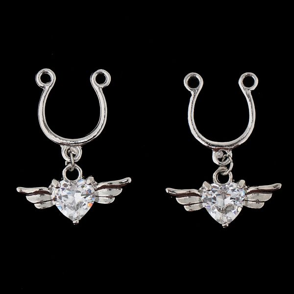 1 pair angel wing heart dangle u shape nipple ring non piercing body jewelry, Slivery;golden
1 pair angel wing heart dangle u shape nipple ring non piercing body jewelry, Slivery;golden