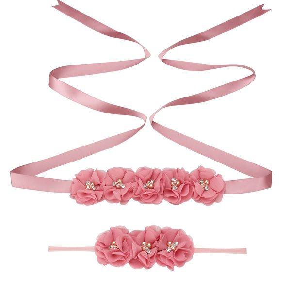 2pcs flower girl sash belt headband set rhinestone satin ribbon pearl deading evening dress bridesmaid women fashion adult, Black;brown
2pcs flower girl sash belt headband set rhinestone satin ribbon pearl deading evening dress bridesmaid women fashion adult, Black;brown