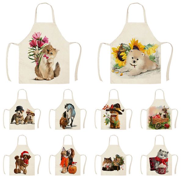 1pcs kitchen apron animals cute cartoon cat horse dog printed sleeveless cotton linen aprons for women home cleaning tools55*68c
1pcs kitchen apron animals cute cartoon cat horse dog printed sleeveless cotton linen aprons for women home cleaning tools55*68c