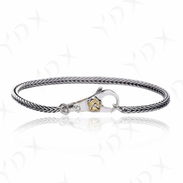 ydx 100%925 sterling silver couple bracelet retro gold flower pattern lobster buckle bracelet suitable for matching beaded party, Black
ydx 100%925 sterling silver couple bracelet retro gold flower pattern lobster buckle bracelet suitable for matching beaded party, Black