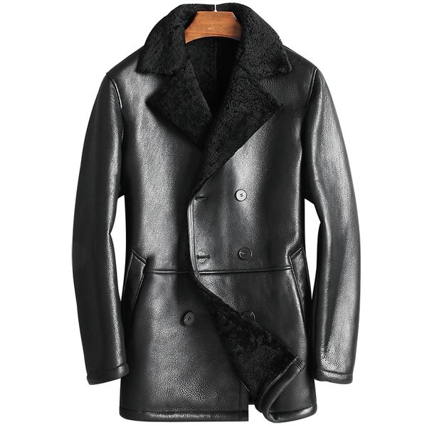 genuine leather jacket men's winter jacket natural wool fur liner coat male real sheepskin warm jackets chaqueta hombre my1663, Black
genuine leather jacket men's winter jacket natural wool fur liner coat male real sheepskin warm jackets chaqueta hombre my1663, Black
