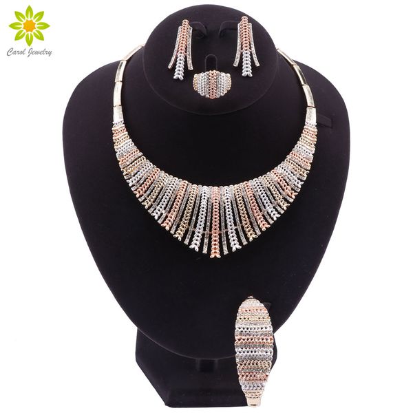 luxury women bridal jewelry sets african necklace earrings bracelet ring jewelry set gold color nigerian wedding set, Silver
luxury women bridal jewelry sets african necklace earrings bracelet ring jewelry set gold color nigerian wedding set, Silver