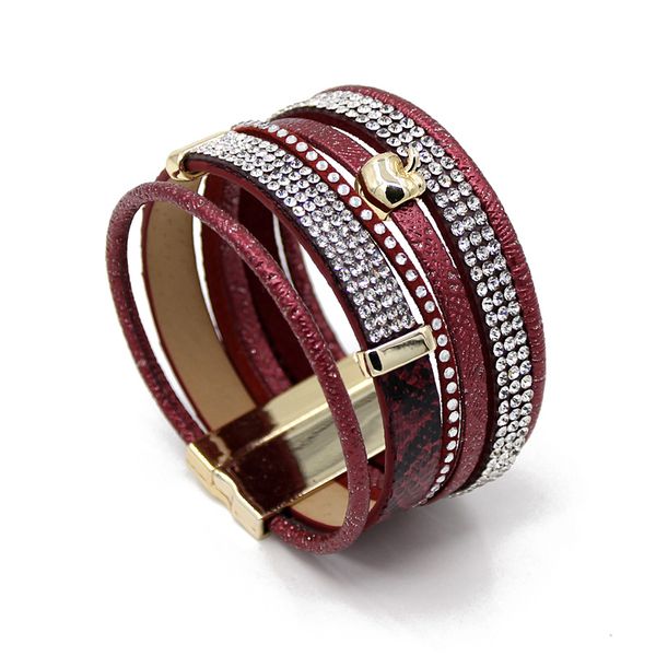 fashion women's multi-layer bangle bracelet splice leather rope rhinestone female wrap magnetic clasp bracelets, Golden;silver
fashion women's multi-layer bangle bracelet splice leather rope rhinestone female wrap magnetic clasp bracelets, Golden;silver