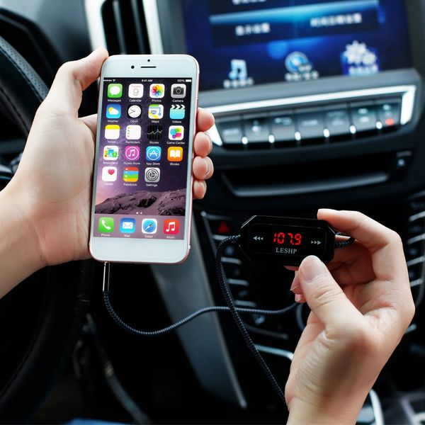 leshp wireless fm transmitter radio car kit for smart phones bundle with 3.5mm audio plug and car charger
leshp wireless fm transmitter radio car kit for smart phones bundle with 3.5mm audio plug and car charger