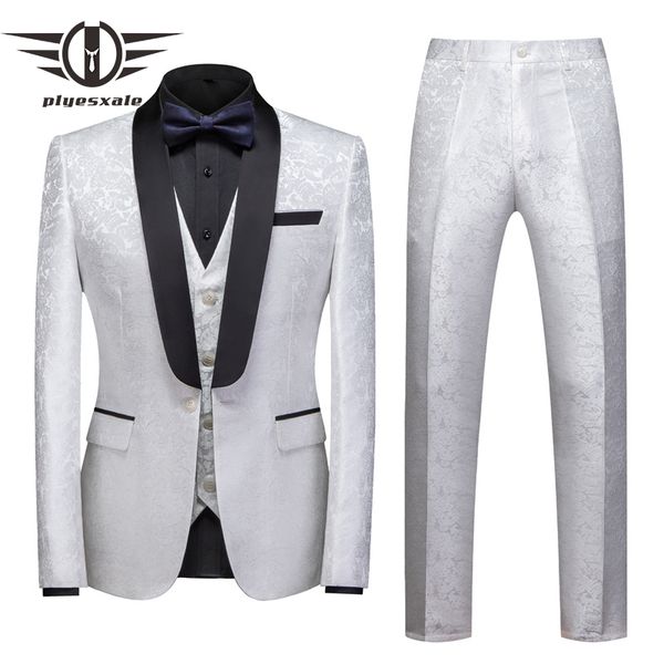 men's suits & blazers plyesxale shawl collar one button suit men 2021 elegant white floral tuxedo prom party wedding groom q1006, White;black
men's suits & blazers plyesxale shawl collar one button suit men 2021 elegant white floral tuxedo prom party wedding groom q1006, White;black
