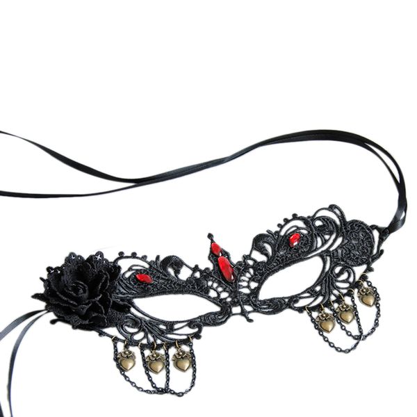 halloween half face mask masquerade women eye mask with black flower red rhinestone
halloween half face mask masquerade women eye mask with black flower red rhinestone