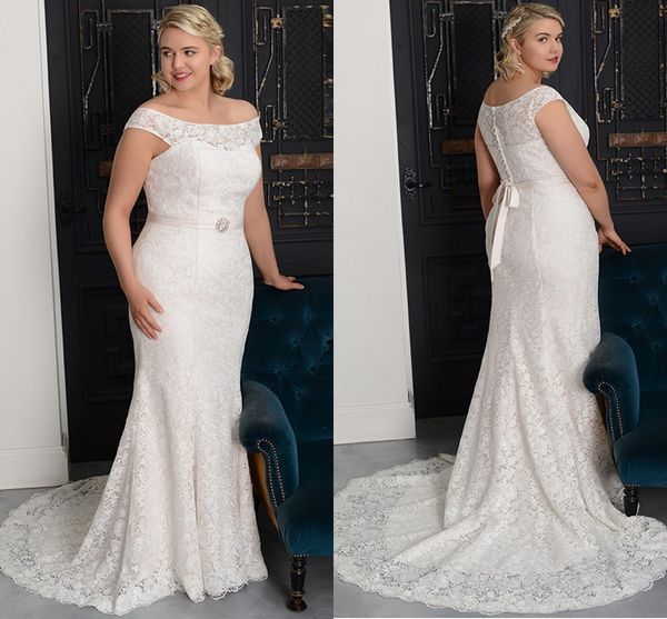 elegant lace plus size wedding dresses scoop neck off the shoulder with sleeves mermaid beaded long wedding bridal gowns cheap, White
elegant lace plus size wedding dresses scoop neck off the shoulder with sleeves mermaid beaded long wedding bridal gowns cheap, White