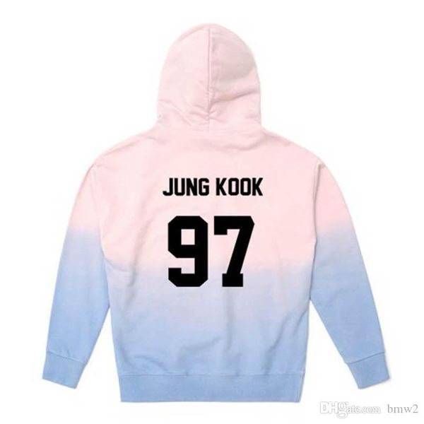 

kpop bts bangtan boys wings album gradient color hoodie pullover hoodies clothes printed long sleeve sweatshirts, Black