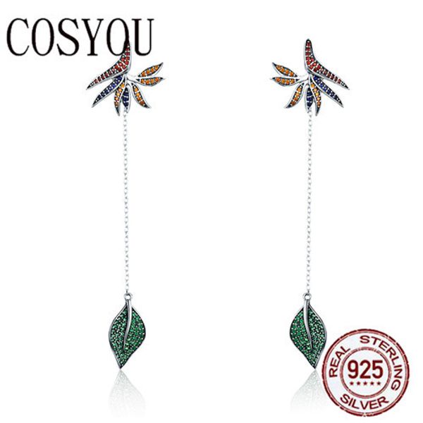 cosyou 925 sterling silver strelitzia flower petal & leaves long chain drop earrings for women party earrings jewelry sce299
cosyou 925 sterling silver strelitzia flower petal & leaves long chain drop earrings for women party earrings jewelry sce299