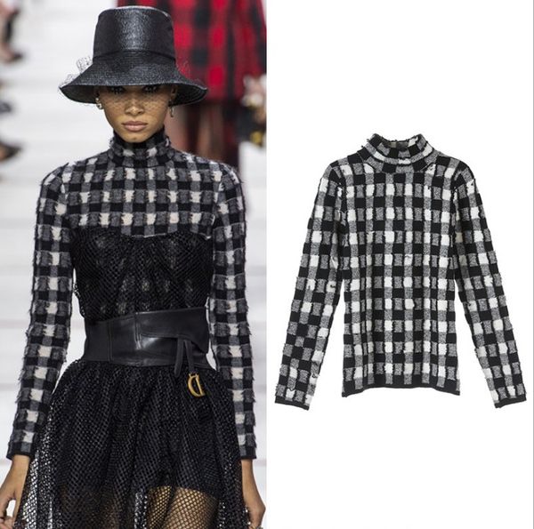 brand designer milan runway wool sweaters 2019 autumn winter fashion style stand collar tassels grid jacquard knitted pullover jumpers, White;black
brand designer milan runway wool sweaters 2019 autumn winter fashion style stand collar tassels grid jacquard knitted pullover jumpers, White;black