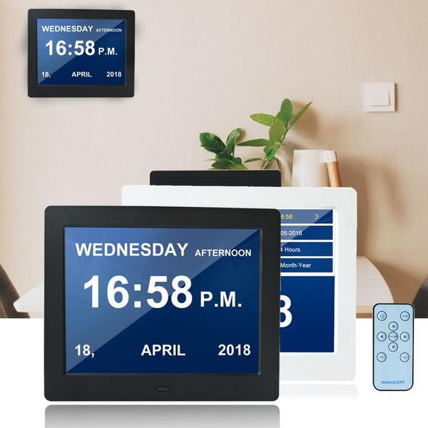 8'' led dementia digital calendar clock alarm large letter multimedia + remote travel home office desk clocks
8'' led dementia digital calendar clock alarm large letter multimedia + remote travel home office desk clocks