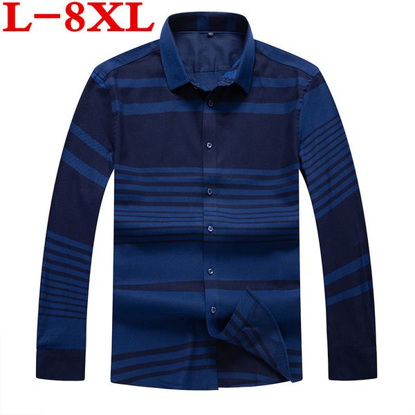 big plus size 8xl 7xl 6xl 5xl 4xl new autumn casual shirts men striped fashion loose fit cotton plus size brand clothing, White;black
big plus size 8xl 7xl 6xl 5xl 4xl new autumn casual shirts men striped fashion loose fit cotton plus size brand clothing, White;black
