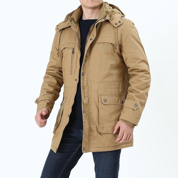 men's down & parkas clothes in the cotton washing long winter coat middle-aged cotton-padded jacket, Black 
men's down & parkas clothes in the cotton washing long winter coat middle-aged cotton-padded jacket, Black
