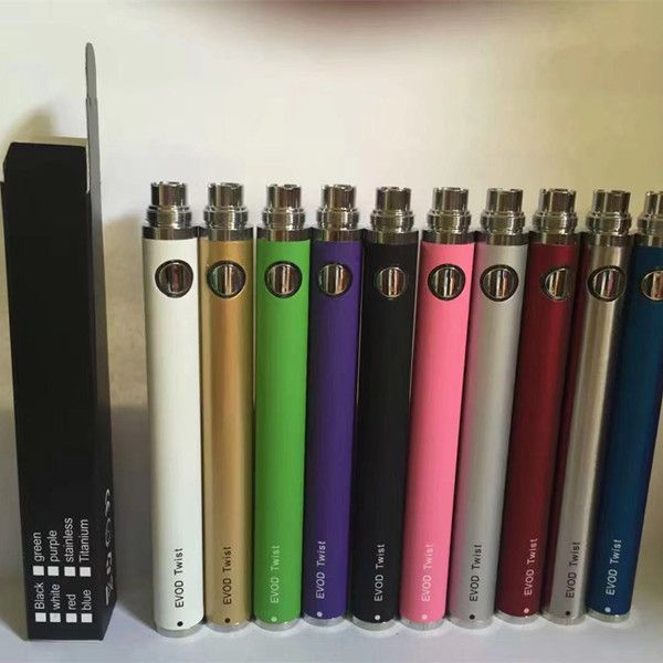 EVOD Twist батареи Регулируемое напряжение 3,3 ~ 4.8V 650mAh 900mAh 1100mah 1300mah EVOD Twist для MT3 CE4 Protank Атомайзер
EVOD Twist батареи Регулируемое напряжение 3,3 ~ 4.8V 650mAh 900mAh 1100mah 1300mah EVOD Twist для MT3 CE4 Protank Атомайзер
