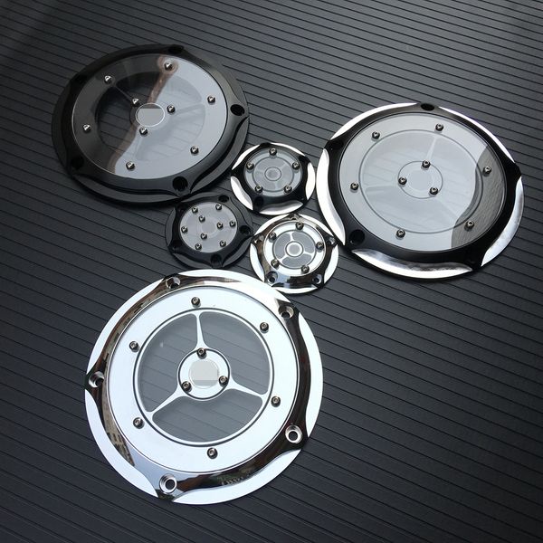 

motorcycle derby cover & timing timer covers cnc aluminum 5 hole for road king softail dyna flhrs fltfb chrome black
