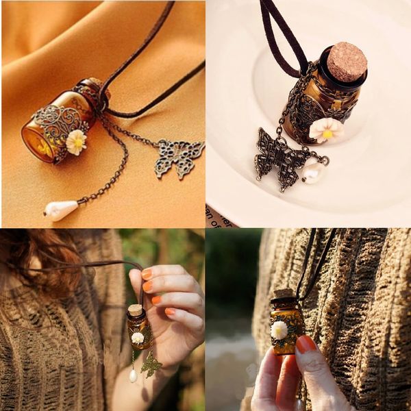 wishing bottle glass bottle aromatherapy essential oil diffuser long necklace locket pendant jewelry for women sweater, Silver
wishing bottle glass bottle aromatherapy essential oil diffuser long necklace locket pendant jewelry for women sweater, Silver