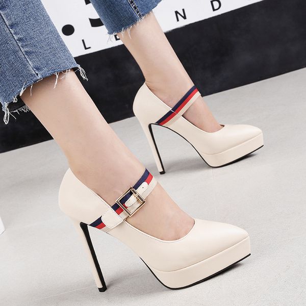 2020 women pumps spring autumn shallow pointed toe buckle shoes 13cm flock high heels platform pumps shoes ladies, Black
2020 women pumps spring autumn shallow pointed toe buckle shoes 13cm flock high heels platform pumps shoes ladies, Black