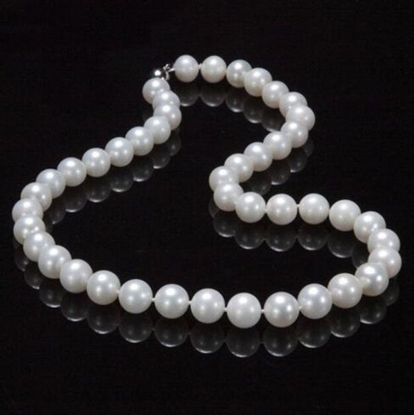 9-10mm genuine white freshwater cultured pearl necklace 17 "at factory price wholesale women's gift jewelry, Silver 
9-10mm genuine white freshwater cultured pearl necklace 17 "at factory price wholesale women's gift jewelry, Silver