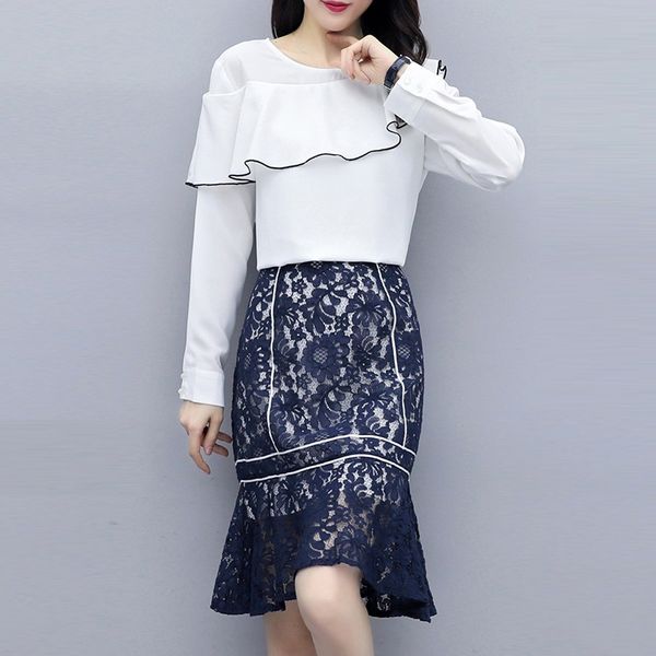 runway fashion elegant bodycon skirts suits 2020 spring summer casual 2 piece set women white ruffle blouse and lace skirt sets
runway fashion elegant bodycon skirts suits 2020 spring summer casual 2 piece set women white ruffle blouse and lace skirt sets