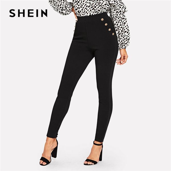 shein black office lady elegant solid pocket button detail high waist skinny carrot pants autumn fashion workwear women trousers, Black;white
shein black office lady elegant solid pocket button detail high waist skinny carrot pants autumn fashion workwear women trousers, Black;white