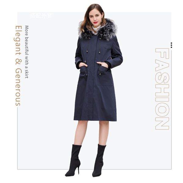 2019 winter women's coat real fur coat in real fur parka raccoon collar blue liner women's winter jacket raccoon, Black
2019 winter women's coat real fur coat in real fur parka raccoon collar blue liner women's winter jacket raccoon, Black