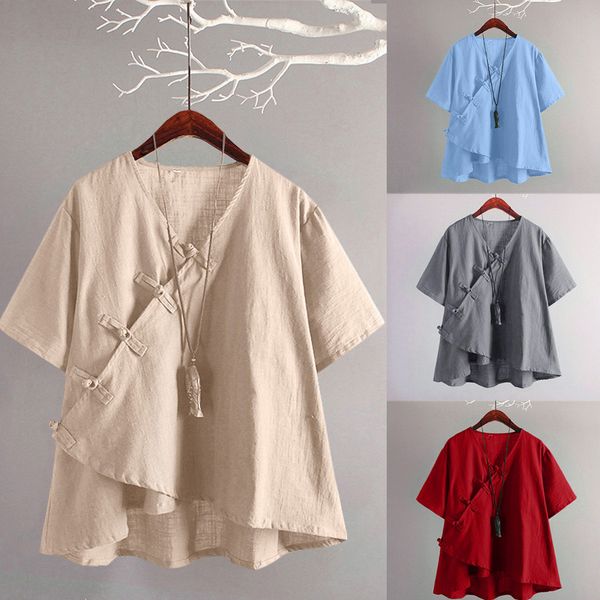 women 2019 summer tee shirt femme women cotton linen vintage v-neck short sleeve casual loose t-shirt camiseta mujer 40, White
women 2019 summer tee shirt femme women cotton linen vintage v-neck short sleeve casual loose t-shirt camiseta mujer 40, White