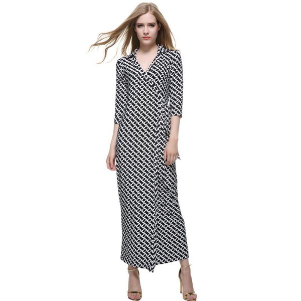 europe and america 2019 spring and summer new style women's dress black white chains v-neck 7 points sleeve wrap dress wrapp, White;black
europe and america 2019 spring and summer new style women's dress black white chains v-neck 7 points sleeve wrap dress wrapp, White;black