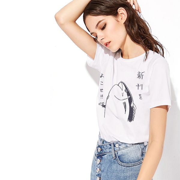 tee shirt femme womens designer t shirts fashion japanese fish print short sleeve tshirt women t shirt casual crew neck tees, White
tee shirt femme womens designer t shirts fashion japanese fish print short sleeve tshirt women t shirt casual crew neck tees, White