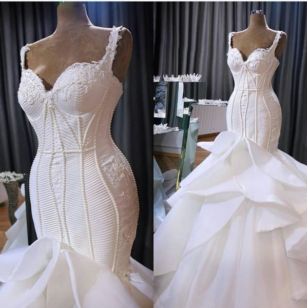 2019 plus size mermaid wedding dresses new lace appliqued pearls african country wedding dress sweep train tiered skirts vintage bridal gown, White
2019 plus size mermaid wedding dresses new lace appliqued pearls african country wedding dress sweep train tiered skirts vintage bridal gown, White