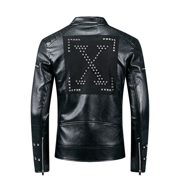 aboorun mens punk style rivet leather jacket patchwork motorcycle biker pu leather jacket autumn casual outwear male r2587, Black
aboorun mens punk style rivet leather jacket patchwork motorcycle biker pu leather jacket autumn casual outwear male r2587, Black