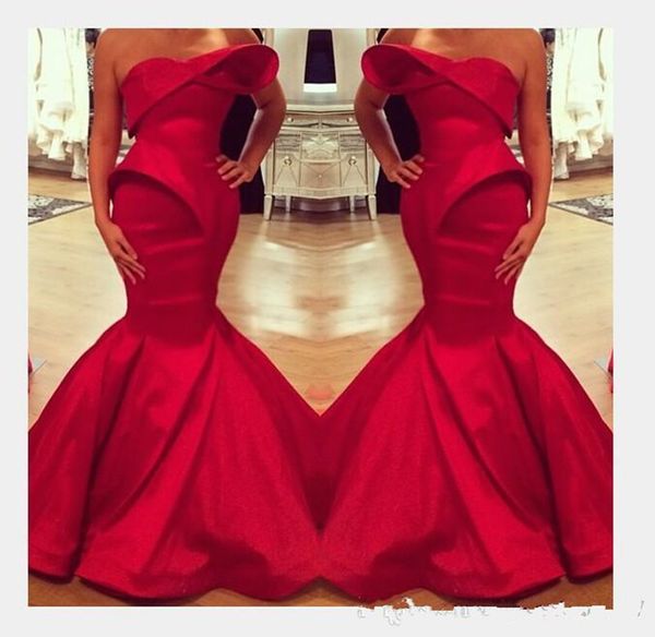 2019 new saudi arabian design red sweetheart mermaid satin floor length evening dresses custom made vestidos de festa, Black;red
2019 new saudi arabian design red sweetheart mermaid satin floor length evening dresses custom made vestidos de festa, Black;red