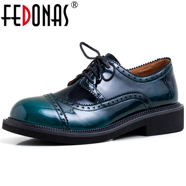 fedonas 2020 spring summer classic women cow patent leather casual shoes cross-tied round toe low heel lace-up shoes woman, Black
fedonas 2020 spring summer classic women cow patent leather casual shoes cross-tied round toe low heel lace-up shoes woman, Black