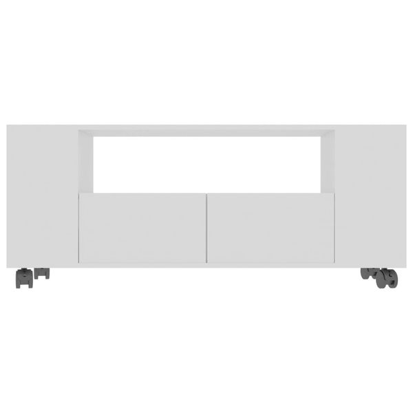 white tv cabinet 120x35x43 cm in chipboard living room furniture